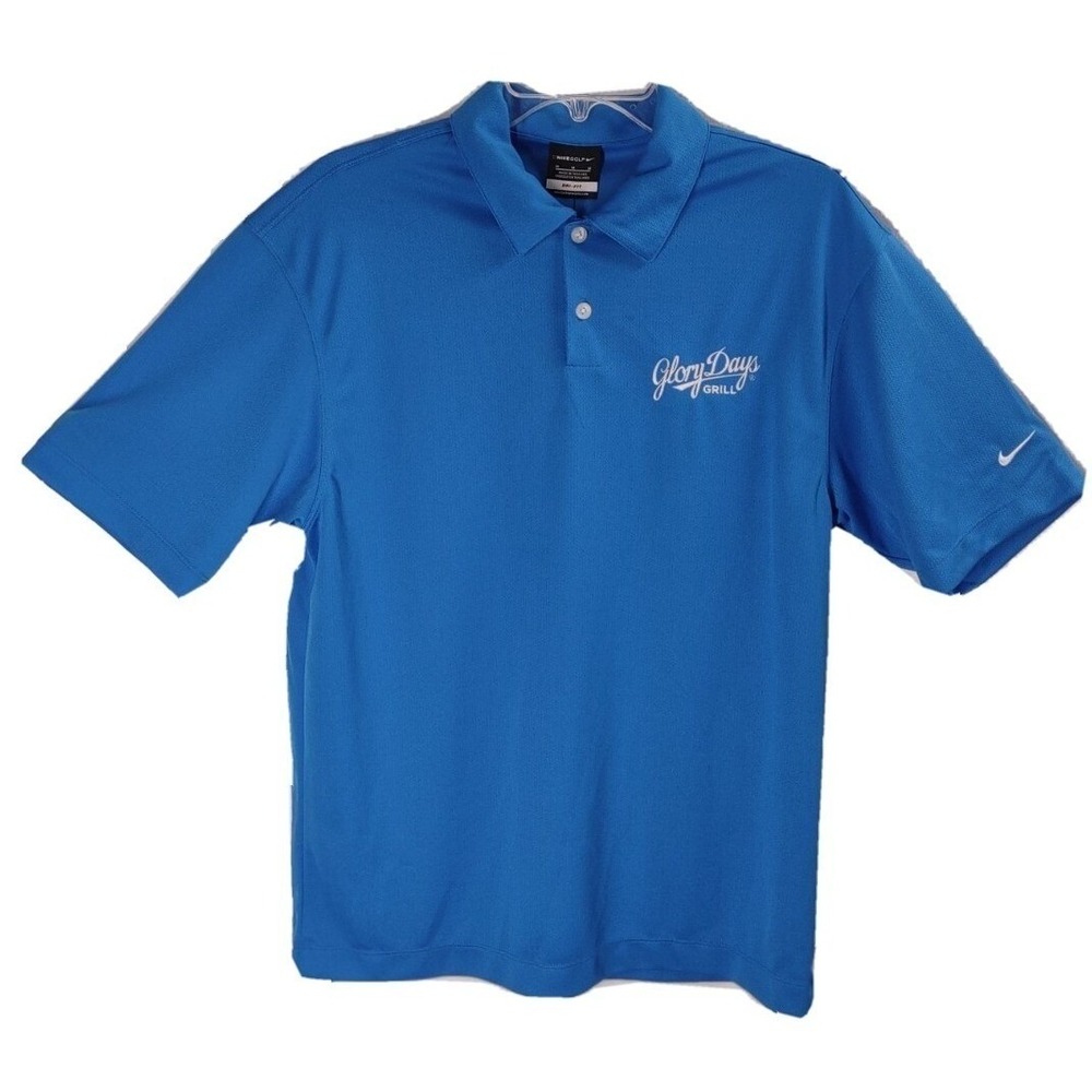 Nike Golf Polo Shirt Size M Mens Glory Days Grill Blue Dri-FIT Athleisure 373749